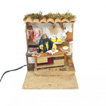 Venditore di Salumi Pastore per Presepe in Movimento Statuina 12 cm