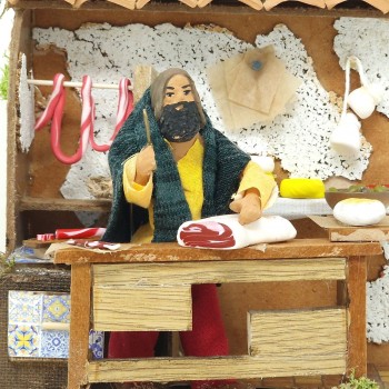Venditore di Salumi Pastore per Presepe in Movimento Statuina 12 cm