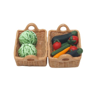 Ortaggi Verdure Miste con 2 Cassette in Miniatura per Presepe