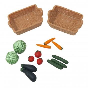 Ortaggi Verdure Miste con 2 Cassette in Miniatura per Presepe