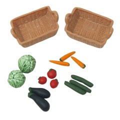 Ortaggi Verdure Miste con 2 Cassette in Miniatura per Presepe