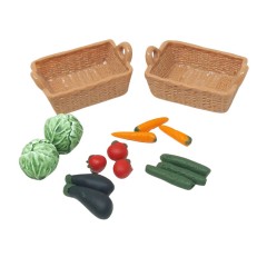 Ortaggi Verdure Miste con 2 Cassette in Miniatura per Presepe