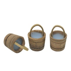 3 Secchi in Resina con Effetto Acqua per Presepe