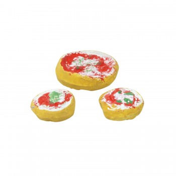 Pizze in Terracotta Miniature Pane per Presepe C003