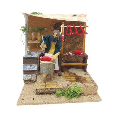 Macellaio Pastore per Presepe in Movimento Statuina 12 cm