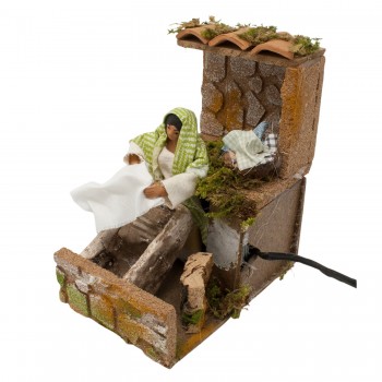 Lavandaia con Pila per Presepe in Movimento