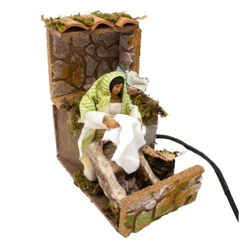 Lavandaia con Pila per Presepe in Movimento