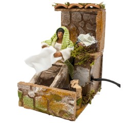 Lavandaia con Pila per Presepe in Movimento