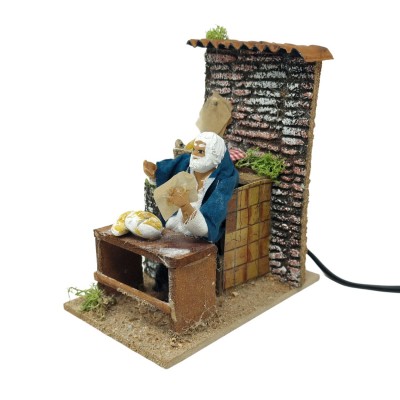 Veniditore di Pane Pastore per Presepe in Movimento Statuina 10 cm 79032 2