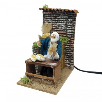 Veniditore di Pane Pastore per Presepe in Movimento Statuina 10 cm 79032