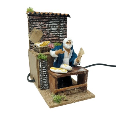 Veniditore di Pane Pastore per Presepe in Movimento Statuina 10 cm 79032