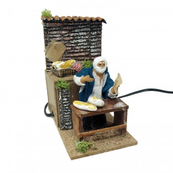 Veniditore di Pane Pastore per Presepe in Movimento Statuina 10 cm 79032
