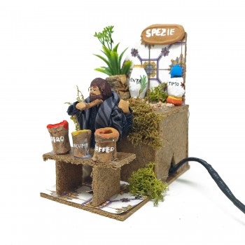 Venditore di Spezie Pastore per Presepe in Movimento Statuina 10 cm