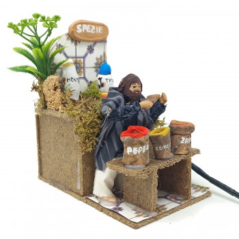 Venditore di Spezie Pastore per Presepe in Movimento Statuina 10 cm