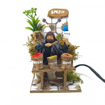 Venditore di Spezie Pastore per Presepe in Movimento Statuina 10 cm