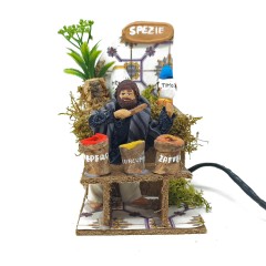 Venditore di Spezie Pastore per Presepe in Movimento Statuina 10 cm
