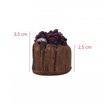 Tino di Legno con Uva Nera 3,5 cm Miniature per Presepe 11667