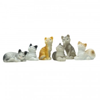 Gatti in Resina 6 Pezzi Animali per Presepe SR10A4