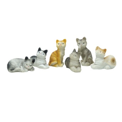 Gatti in Resina 6 Pezzi Animali per Presepe SR10A4