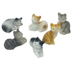 Gatti in Resina 6 Pezzi Animali per Presepe SR10A4