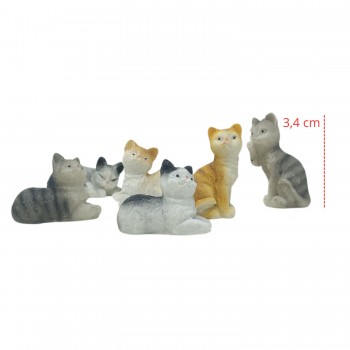 Gatti in Resina 6 Pezzi Animali per Presepe SR10A4