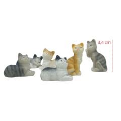 Gatti in Resina 6 Pezzi Animali per Presepe SR10A4