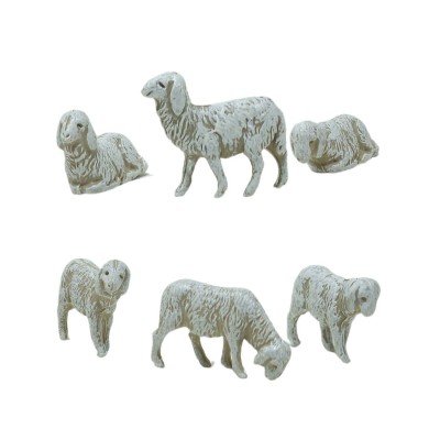 Gruppo 6 Pecore Assortite Animali per Presepe