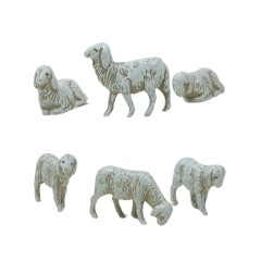 Gruppo 6 Pecore Assortite Animali per Presepe