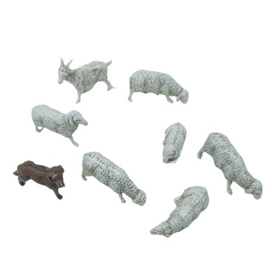 Gruppo 6 Pecore e Cane Animali per Presepe SM1003