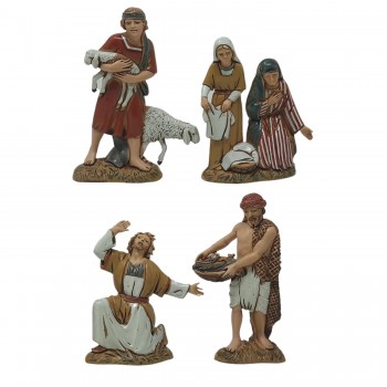 Pastori in Plastica 8 Pezzi Assortiti 10 cm SM1055