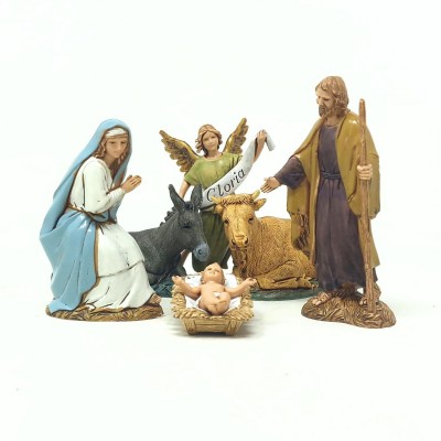 Natività in Plastica 10 cm Set 6 pezzi Presepe SM1091