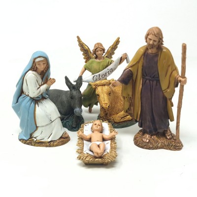 Natività in Plastica 10 cm Set 6 pezzi Presepe SM1091