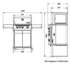 Barbecue a Gas S-318 Black con Accessori Inclusi