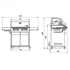 Barbecue a Gas S-418 Black con Accessori Inclusi