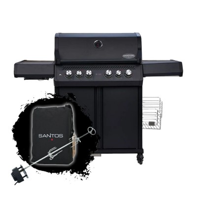 Barbecue a Gas S-418 Pro Nero Matte con Accessori Inclusi