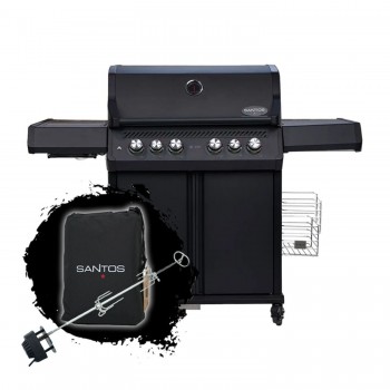 Barbecue a Gas S-418 Pro Nero Matte con Accessori Inclusi