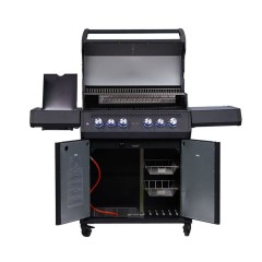 Barbecue a Gas S-418 Pro Nero Matte con Accessori Inclusi