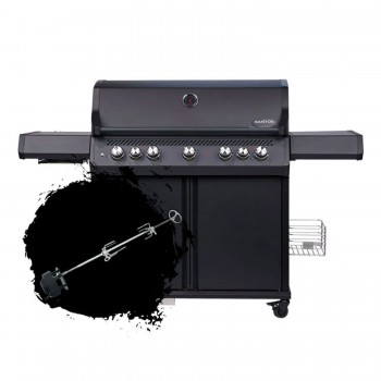 Barbecue a Gas S-518 Pro Nero Matte con Girarrosto