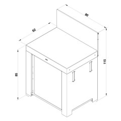 Modulo Cucina Piano di Lavoro Verde Salvia 80 cm