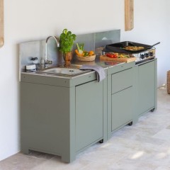 Modulo Cucina Lavello Rettangolare Verde Salvia