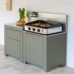 Modulo Cassettiera Piano da Lavoro 2 Cassetti Verde Salvia