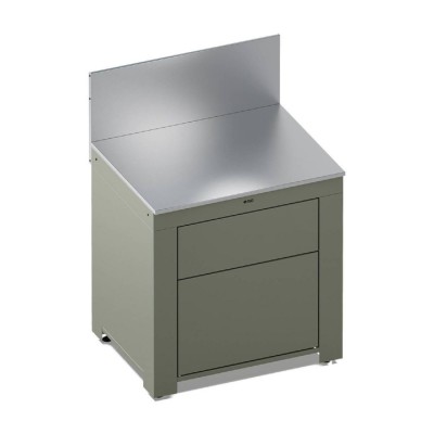 Modulo Cassettiera Piano da Lavoro 2 Cassetti Verde Salvia 2