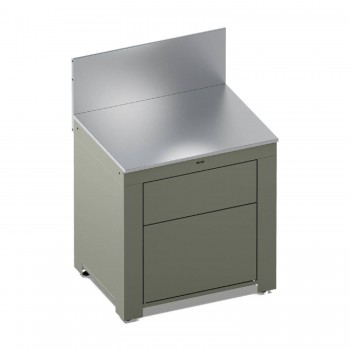Modulo Cassettiera Piano da Lavoro 2 Cassetti Verde Salvia