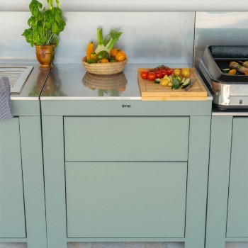 Modulo Cassettiera Piano da Lavoro 2 Cassetti Verde Salvia