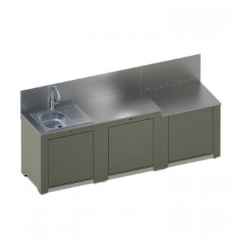 Cucina da Esterno Classic 240 cm Verde Salvia