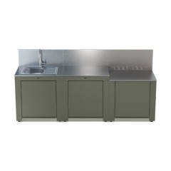 Cucina da Esterno Classic 240 cm Verde Salvia