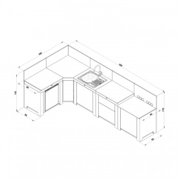 Cucina da Esterno Comfort 320 cm Verde Salvia