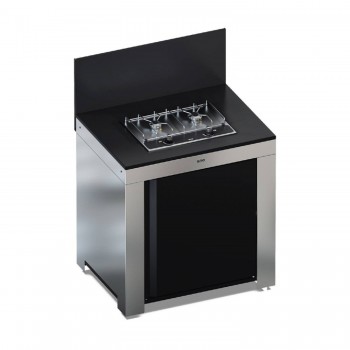 Modulo Cucina 80 Inox e Nero con Piano Cottura Master 2