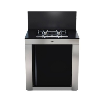 Modulo Cucina 80 Inox e Nero con Piano Cottura Master 2
