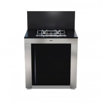 Modulo Cucina 80 Inox e Nero con Piano Cottura Master 2